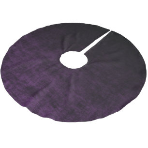 Schwarz und Lila Grunge Ombre Textur Polyester Weihnachtsbaumdecke