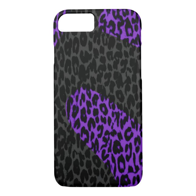Schwarz und Lila Leopard Case-Mate iPhone Hülle (Rückseite)