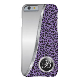 Schwarz und Lila Leopard | Monogramm Case-Mate iPhone Hülle