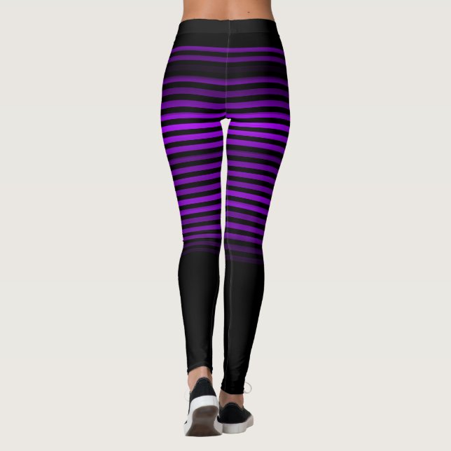 Schwarz und lila oder farblich gestrichen leggings (Rückseite)