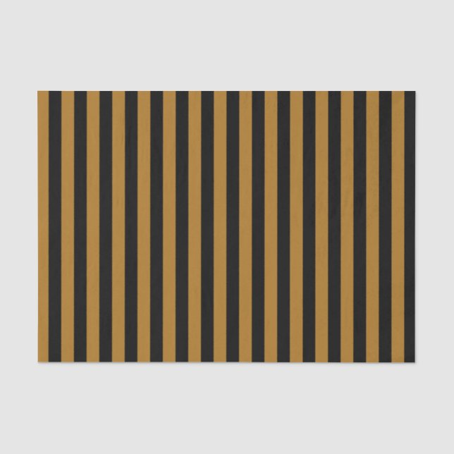 Schwarz und Matte Gold Streifen Seidenpapier (Vorderseite)