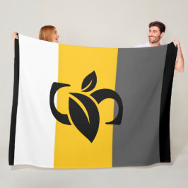 Schwarz und mehrfarbiges Streifen Logo Fleece-Deck Fleecedecke