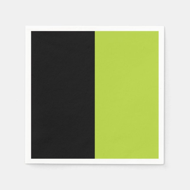 Schwarz und Neon Green Serviette (Vorderseite)