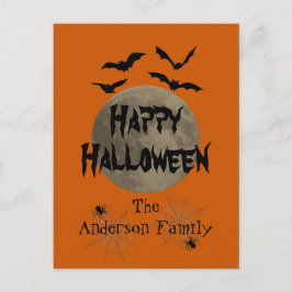 Schwarz und Orange Beängstigend Spooky Happy Hallo Postkarte