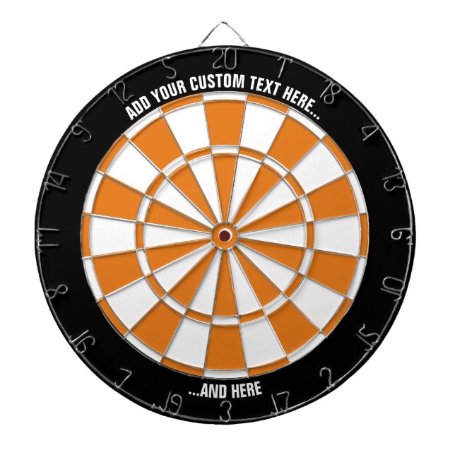 Schwarz und Orange Dartboard mit benutzerdefiniert Dartscheibe (vorne)