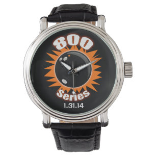 Schwarz und Orange der 800er-Serie Armbanduhr