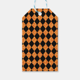 SCHWARZ- UND ORANGE-GLITZER SEHEN HALLOWEH AUS GESCHENKANHÄNGER