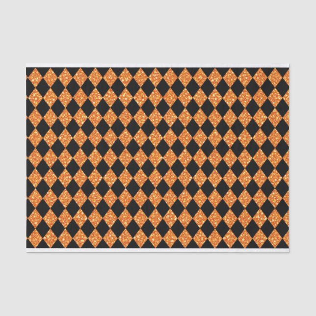 SCHWARZ- UND ORANGE-GLITZER SEHEN HALLOWEH AUS SEIDENPAPIER (Vorderseite)