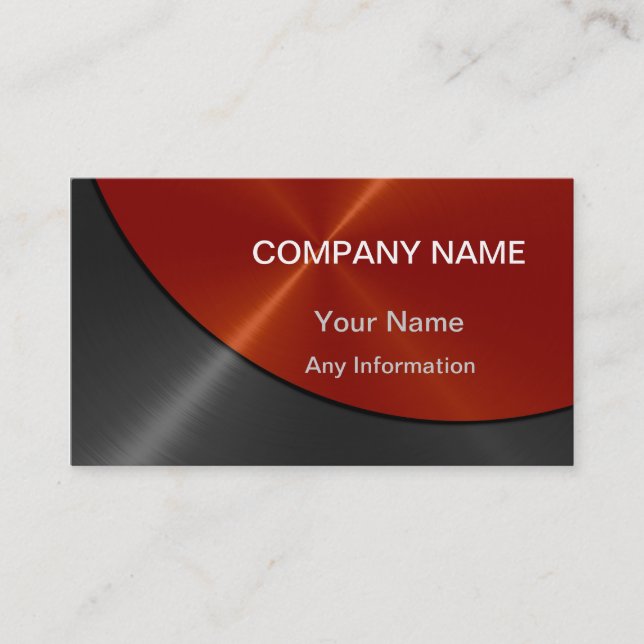 Schwarz und Orange Luxury Metallic 3 Visitenkarte (Vorderseite)