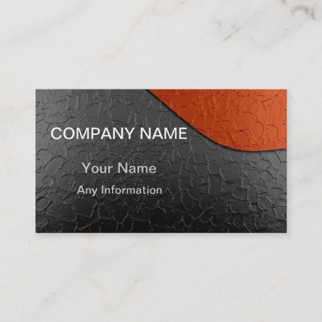 Schwarz und Orange Luxury Metallic 4 Visitenkarte (Vorderseite)