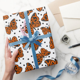 Schwarz und Orange Monarch Butterfly zum Geburtsta Geschenkpapier