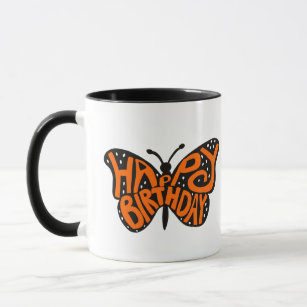 Schwarz und Orange Monarch Butterfly zum Geburtsta Tasse
