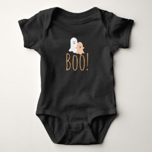 Schwarz und Orange Niedlich Boo! Ghosts Halloween Baby Strampler