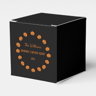 Schwarz und Orange Pumpkin Carving Night Geschenkschachtel