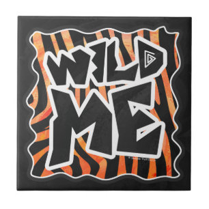 Schwarz und Orange Wild Me Zebra Fliese