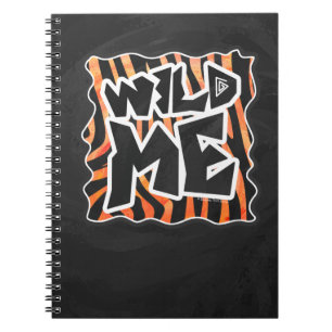 Schwarz und Orange Wild Me Zebra Notizblock
