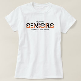 Schwarz und orange zweifarbige Buchstaben in Schei T-Shirt