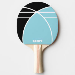 Schwarz und Pastellblau Personalisiert Tischtennis Schläger