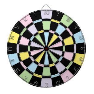 Schwarz und Pastellfarben Dartscheibe