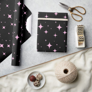 Schwarz und Pastellrosa Einfach minimalistisch Geschenkpapier