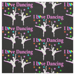 SCHWARZ UND PINK SUPER STAR DANCER FABRIC STOFF