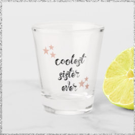 Schwarz und Rosa Coole Schwester aller Zeiten Schnapsglas