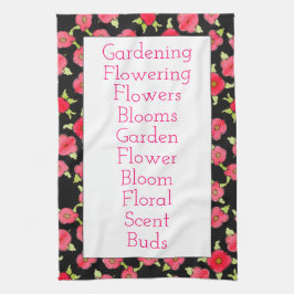 Schwarz und Rosa Geschirrtuch