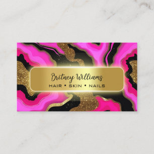 Schwarz und rosa Gold Achat Visitenkarte