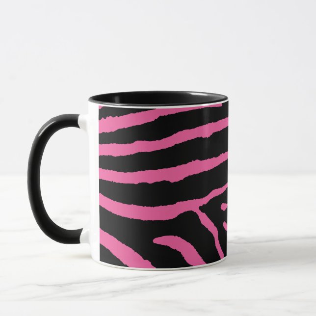Schwarz- und Rosa-Zebramuster Tasse (Links)