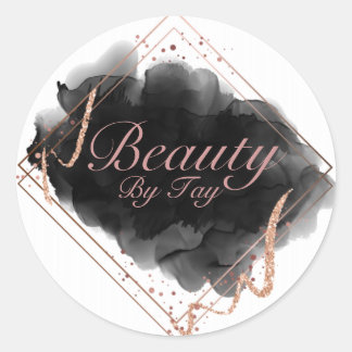 Schwarz und Rose Gold Aufkleber Rosa