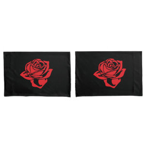 Schwarz-und Rosen-Kissen-Kasten Kissenbezug