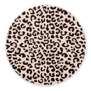 Schwarz-und Rosen-Leopard-Tierdruck Keramikknauf