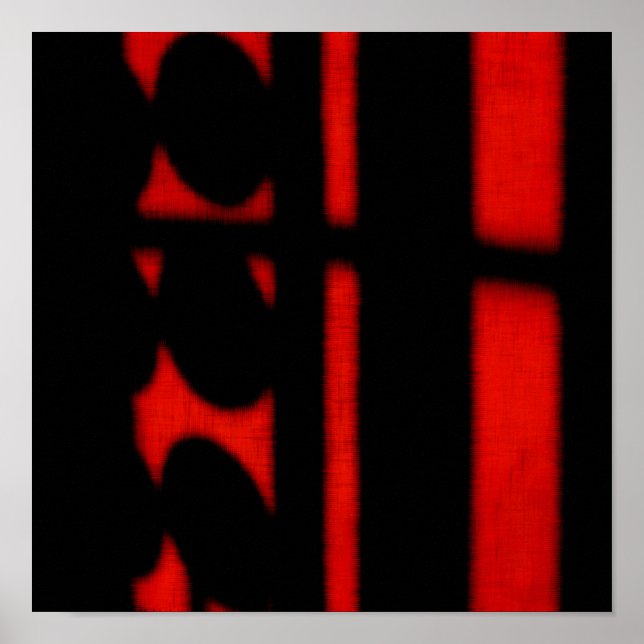 Schwarz und Rot Abstrakt Poster (Vorne)