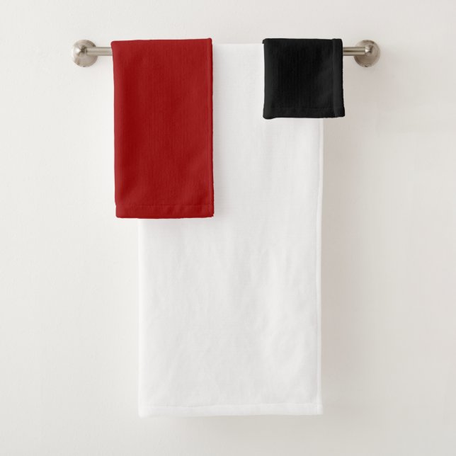 Schwarz und Rot Badhandtuch Set (Insitu)
