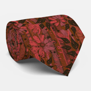 Schwarz und rot blumengeschmückt. krawatte