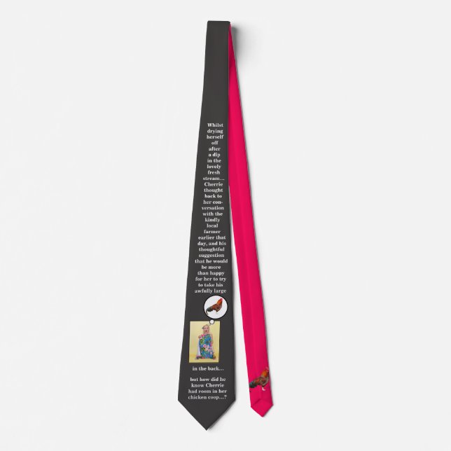 Schwarz und Rot Funny Rude Naughty Joke Mens Krawa Krawatte (Vorderseite)