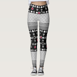 Schwarz und Rot, Modemuster Leggings