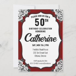 Schwarz und Rot Tattoo Geburtstag Einladung