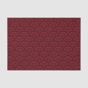 Schwarz und Rote Rose BlumenDamast Seidenpapier