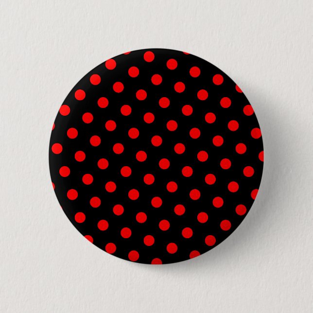 Schwarz und rote Tupfen Button (Vorderseite)