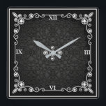 Schwarz und Silber Art Deco Wand Uhr<br><div class="desc">Diese Uhr sieht so aus, als käme sie aus der Zeit des Dekos - mit vielen Metallic- und Edelsteinen für den Reichtum. Diese Uhr macht großartige Geschenke für Leute, die eine neue Zuhause kaufen oder die Zuhause, in der sie sind, neu dekorieren. Diese Uhr finden Sie bei Zuhause Comfort in...</div>