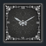 Schwarz und Silber Art Deco Wand Uhr<br><div class="desc">Diese Uhr sieht so aus, als käme sie aus der Zeit des Dekos - mit vielen Metallic- und Edelsteinen für den Reichtum. Diese Uhr macht großartige Geschenke für Leute, die eine neue Zuhause kaufen oder die Zuhause, in der sie sind, neu dekorieren. Diese Uhr finden Sie bei Zuhause Comfort in...</div>