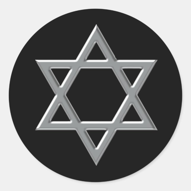 Schwarz und Silber Bar Mitzvah Stickers (Vorderseite)