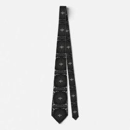 Schwarz und Silber-Design mit Diamond Look Necktie Krawatte