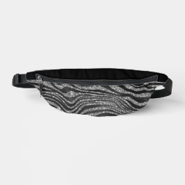SCHWARZ- UND SILBER-GLITZER SEHEN TIERDRUCK AUS BAUCHTASCHE