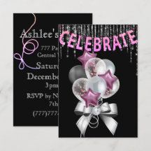 Schwarz und Silber lila mit Balloons Girl Party