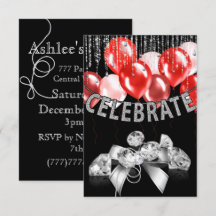 Schwarz und Silber mit rotem Balloons Girl Party
