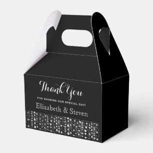 Schwarz und Silber Moderne Gastgeschenk Hochzeiten Geschenkschachtel