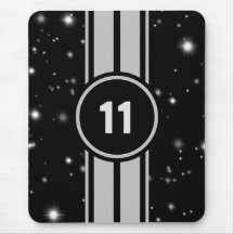 Schwarz und Silber Racing Stripes Starlight