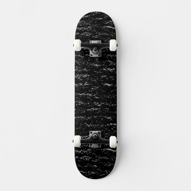 Schwarz und Silberstein Skateboard (Vorderseite)